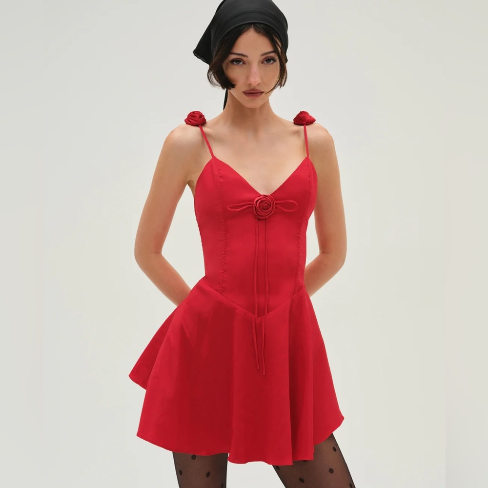 For Love and Lemons Orsa red mini dress